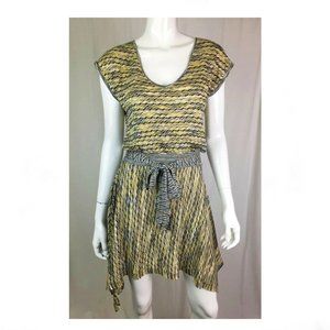 Silk Belted Serena Flare Handkerchief Dress